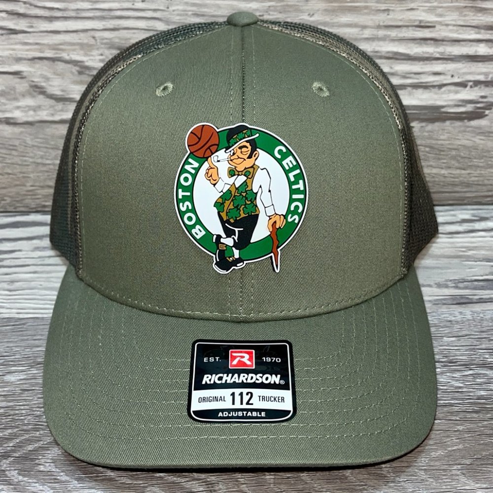 Boston Celtics 3D Snapback Trucker Hat- Loden/ Green Camo
